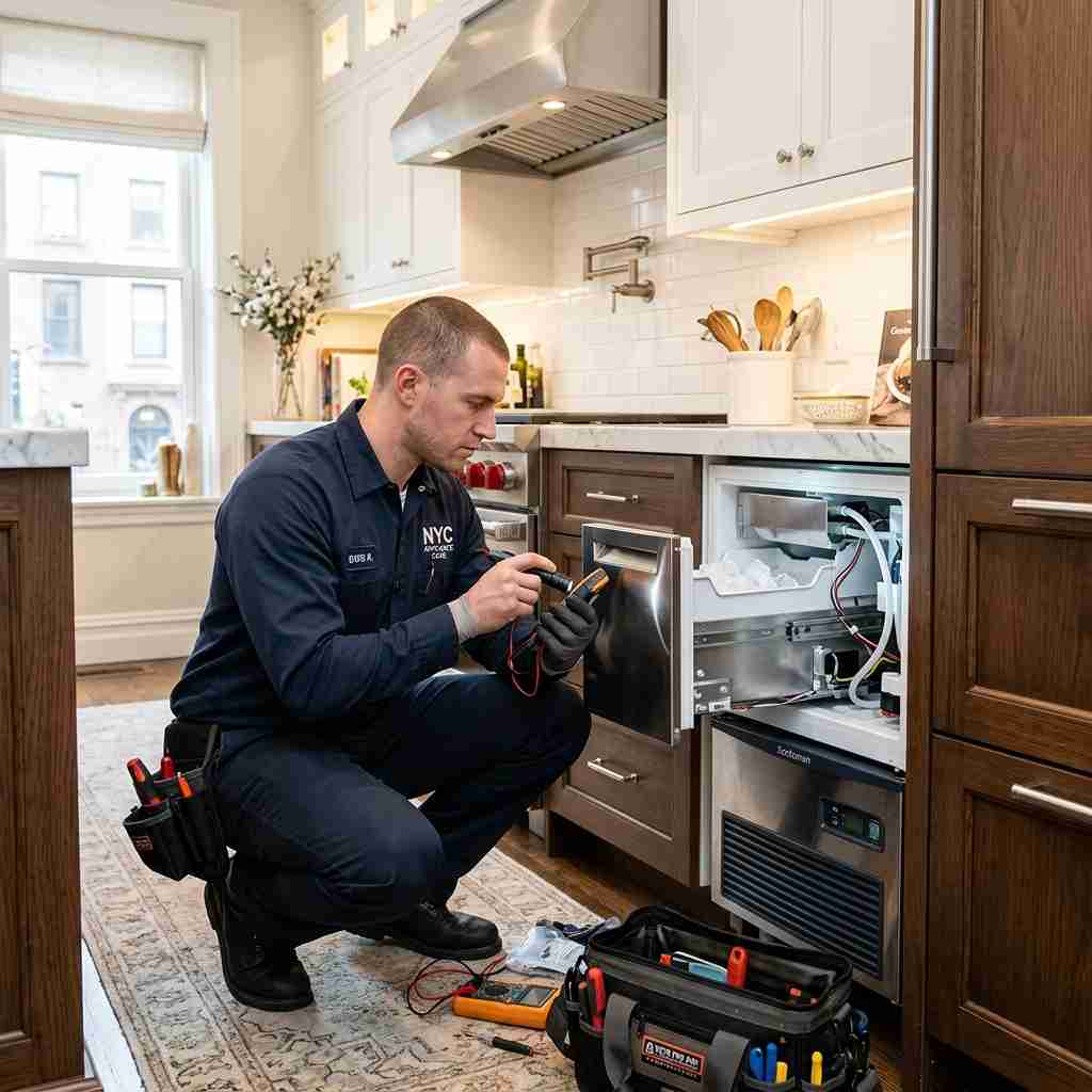 Fixvero Ice Maker Repair Technician Servicing Upper West Side Kitchen